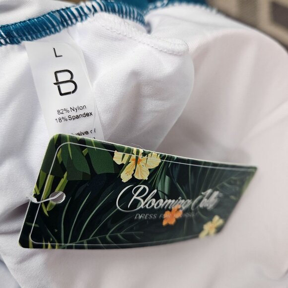 Blooming Jelly Womens Stunning Ruffle V-Neck One Piece Swimsuit Size Large Sexy - Picture 8 of 9